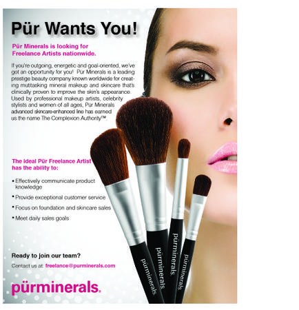 Pür Minerals is seeking Freelance Artists.
