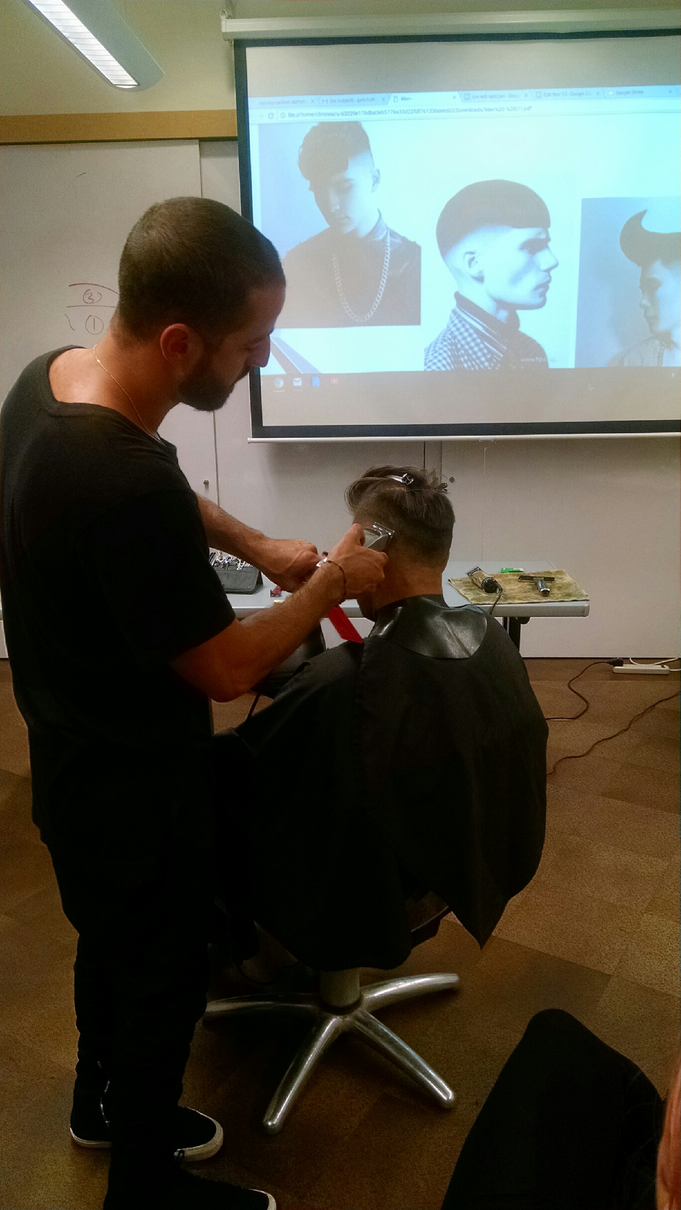 Educator Patrick Ina with his demo model