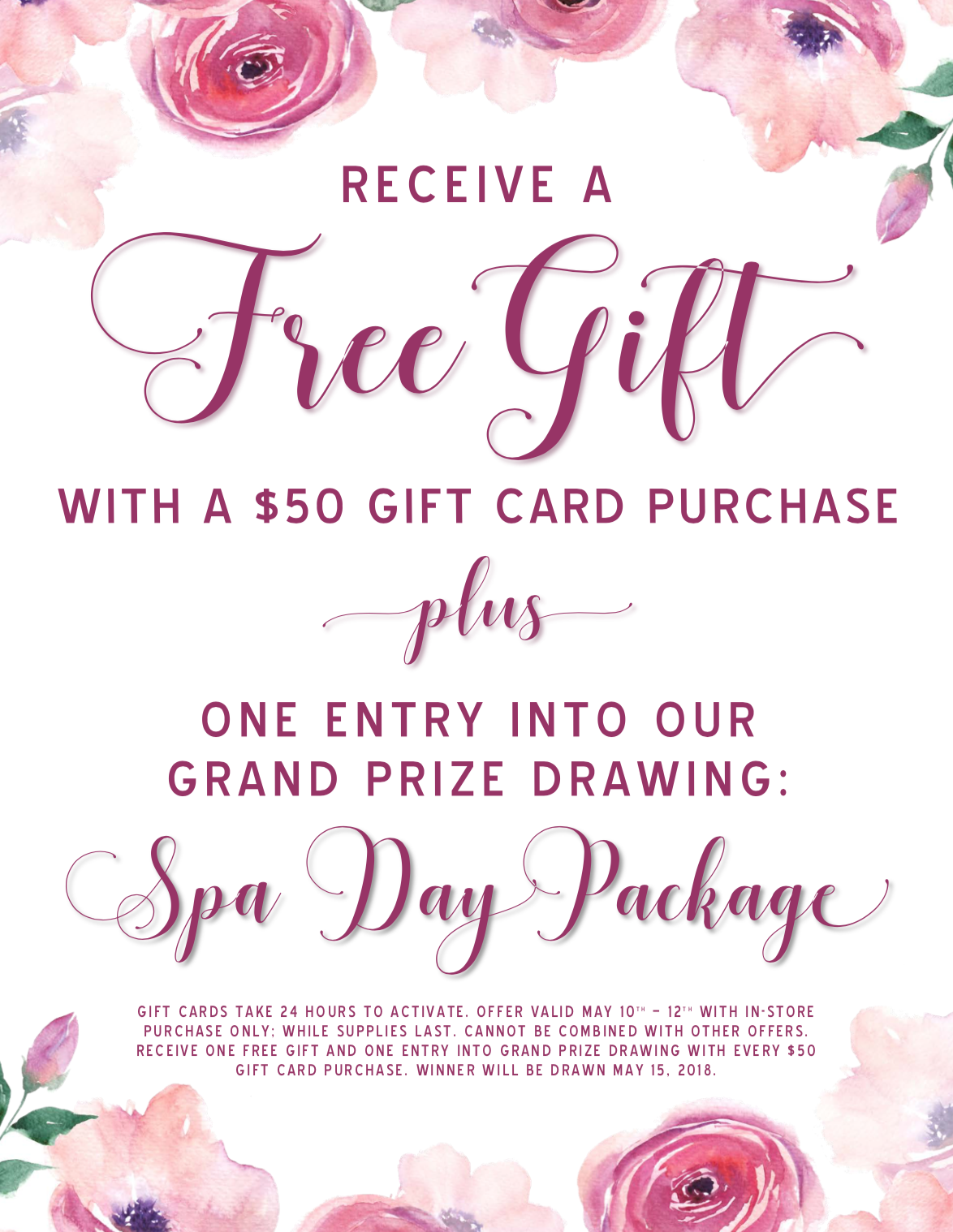 Mother's Day Free Gift + Grand Prize Drawing