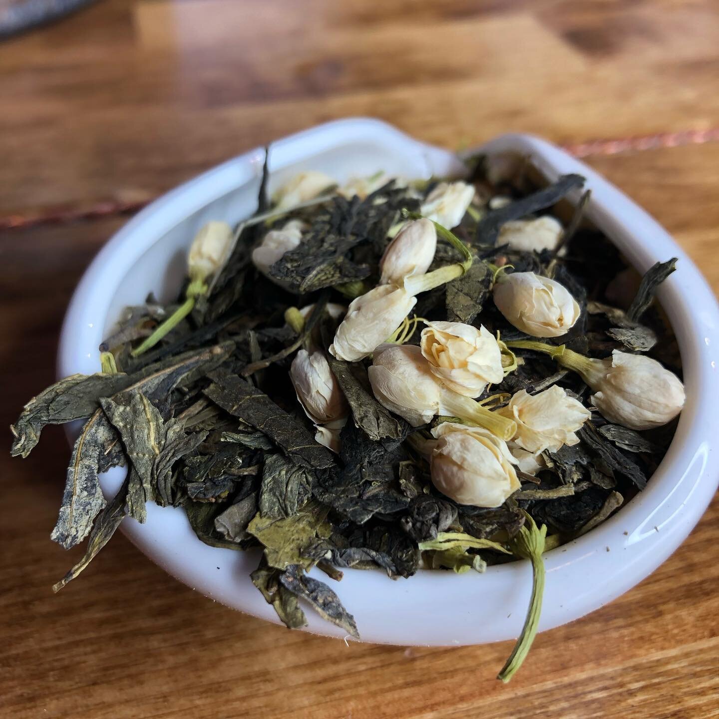 Long Jing &ldquo;Dragonwell&rdquo; Green Tea with Jasmine Flowers. Find it at @manifesto_coffee and the teahouse.