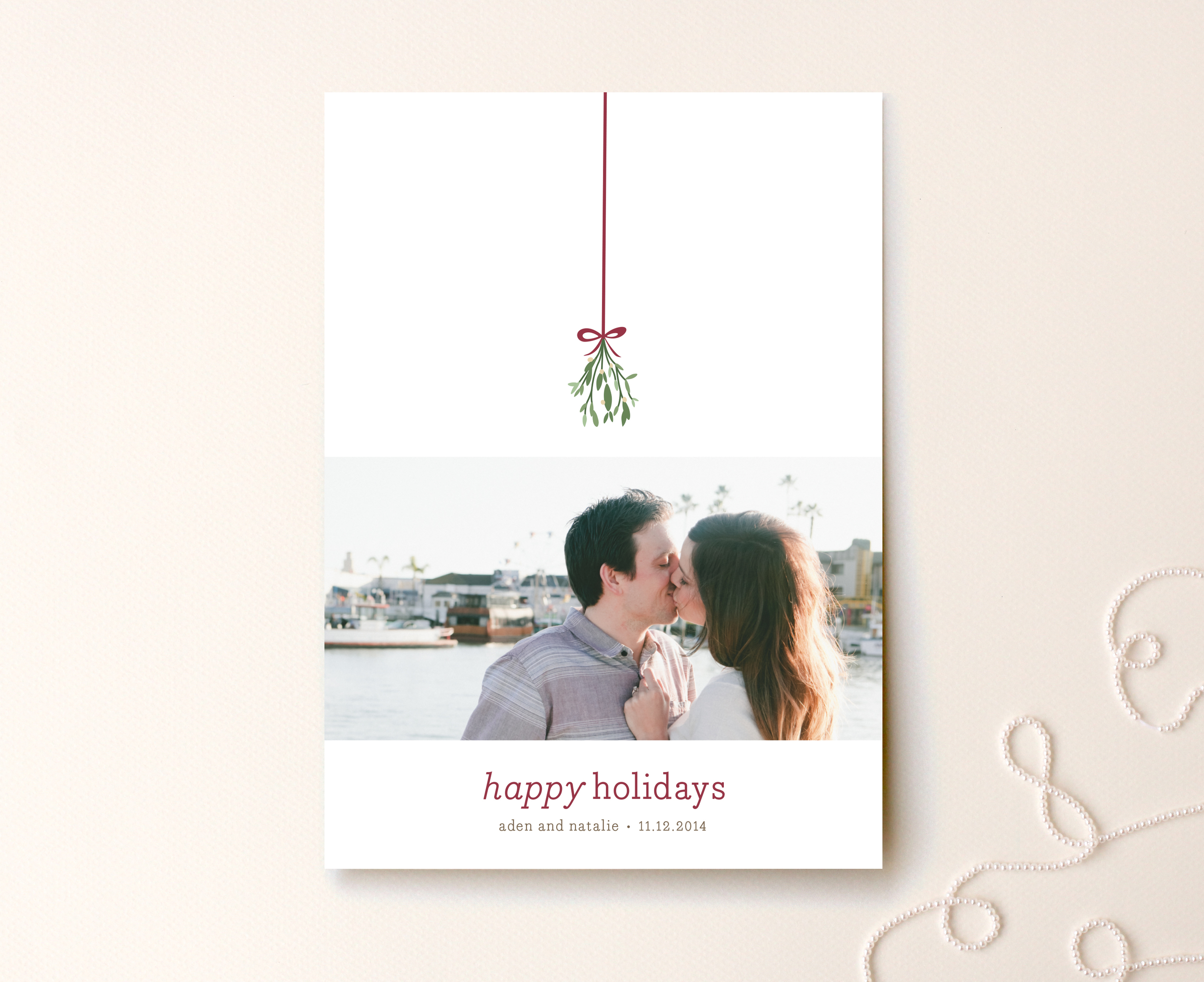 Mistletoe Kiss Holiday Photo Card by roxy for Minted 2.jpg