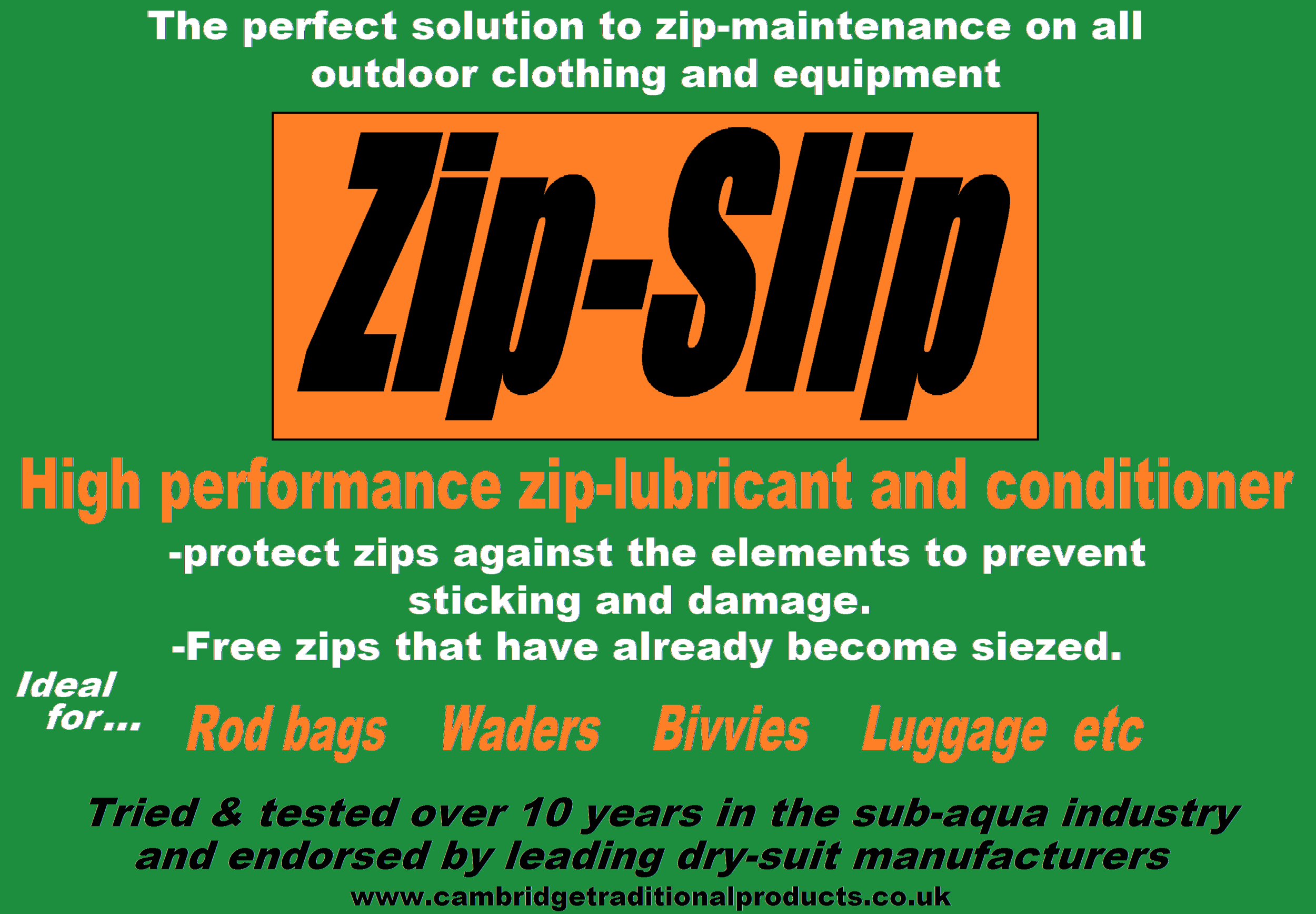 Zip-Slip - zip lubricant and zip repair for fishing tackle