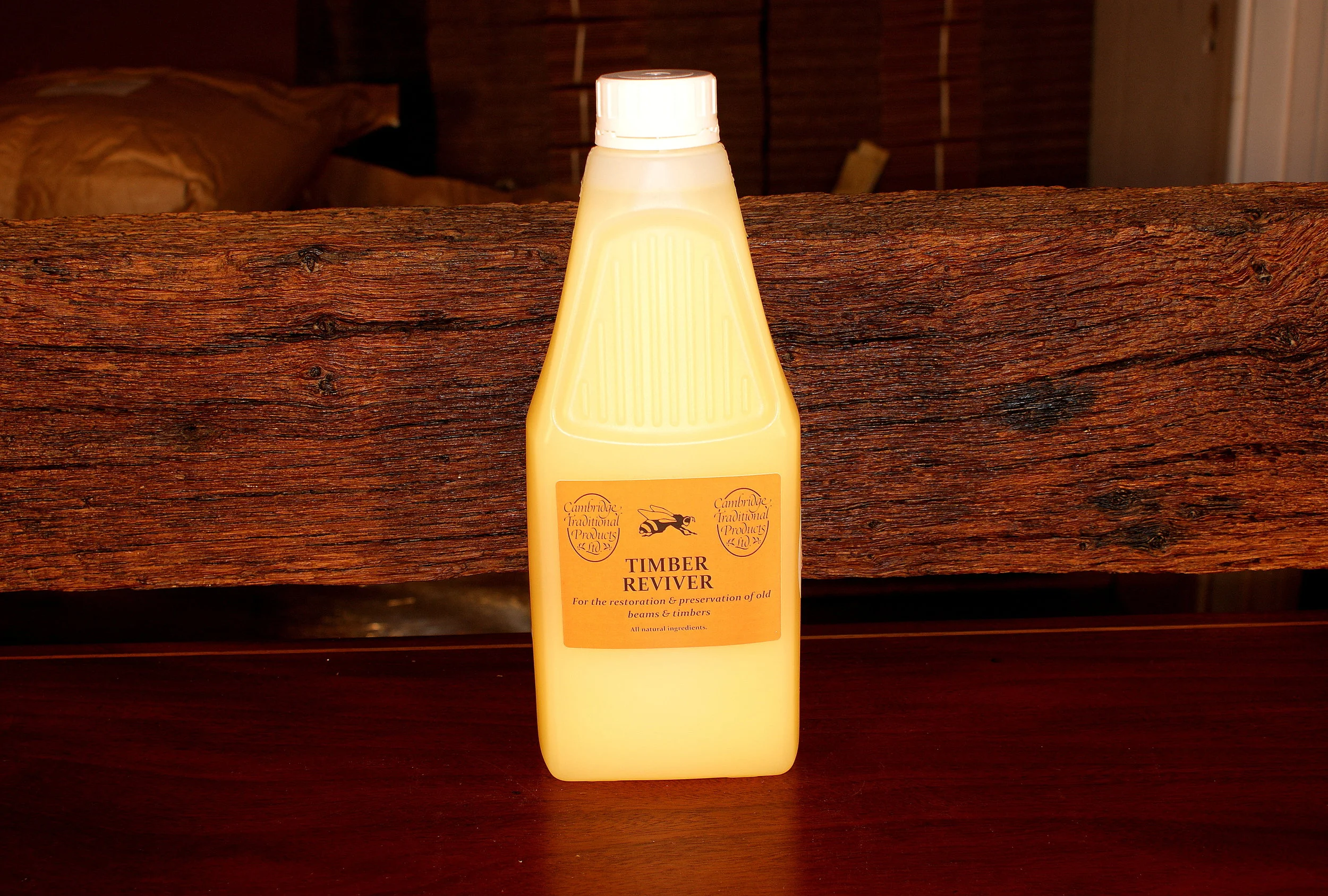 Small bottle of traditional handmade Timber Reviver for wood restoration - Cambridge Traditional Products