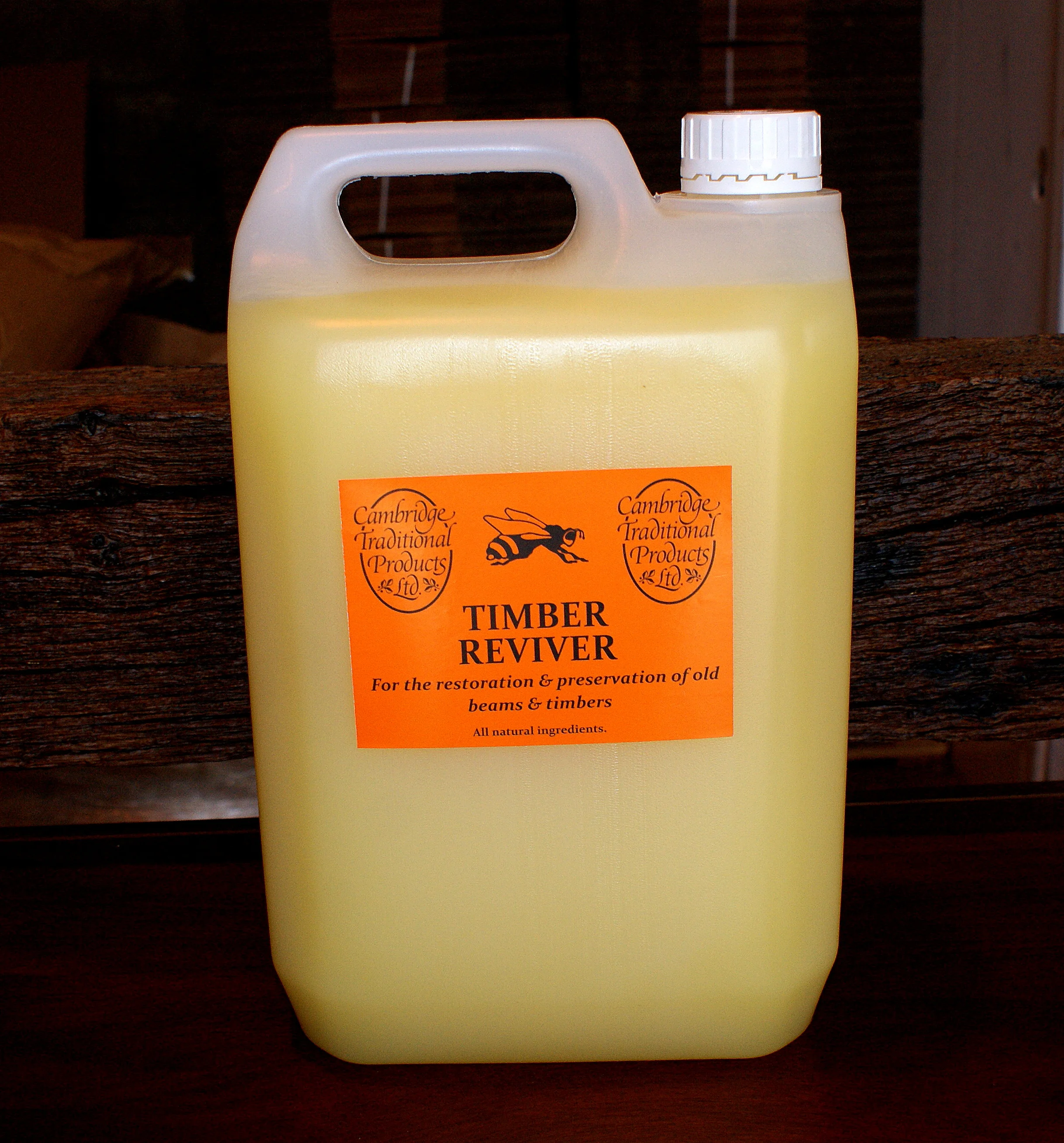 Extra large bottle of traditional handmade Timber Reviver for wood restoration - Cambridge Traditional Products
