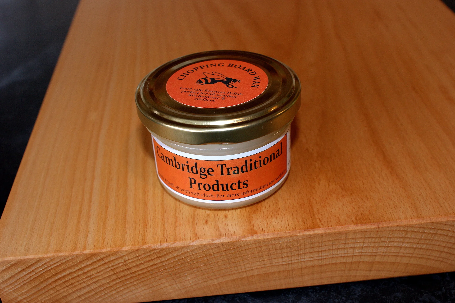 Small jar of food safe chopping board wax - Cambridge Traditional Products