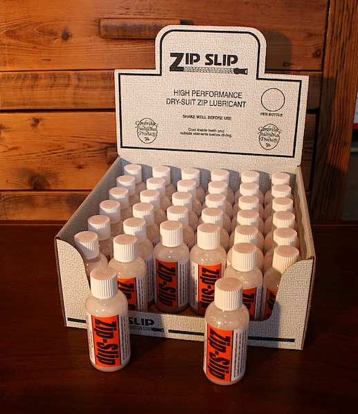 Display of Zip-Slip bottles, for zip repairs - Cambridge Traditional Products