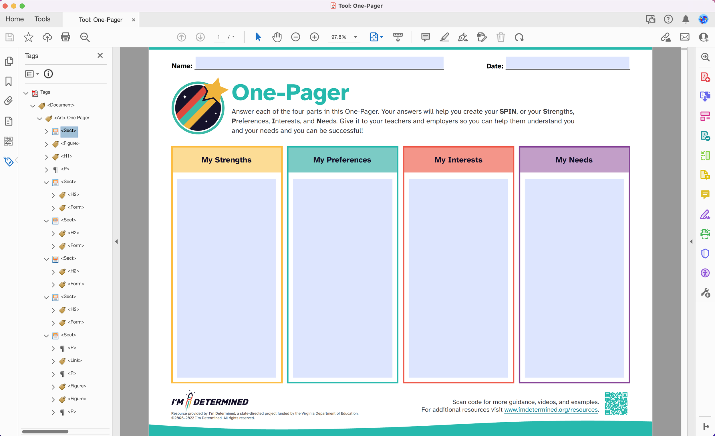 Fillable Activity Worksheet