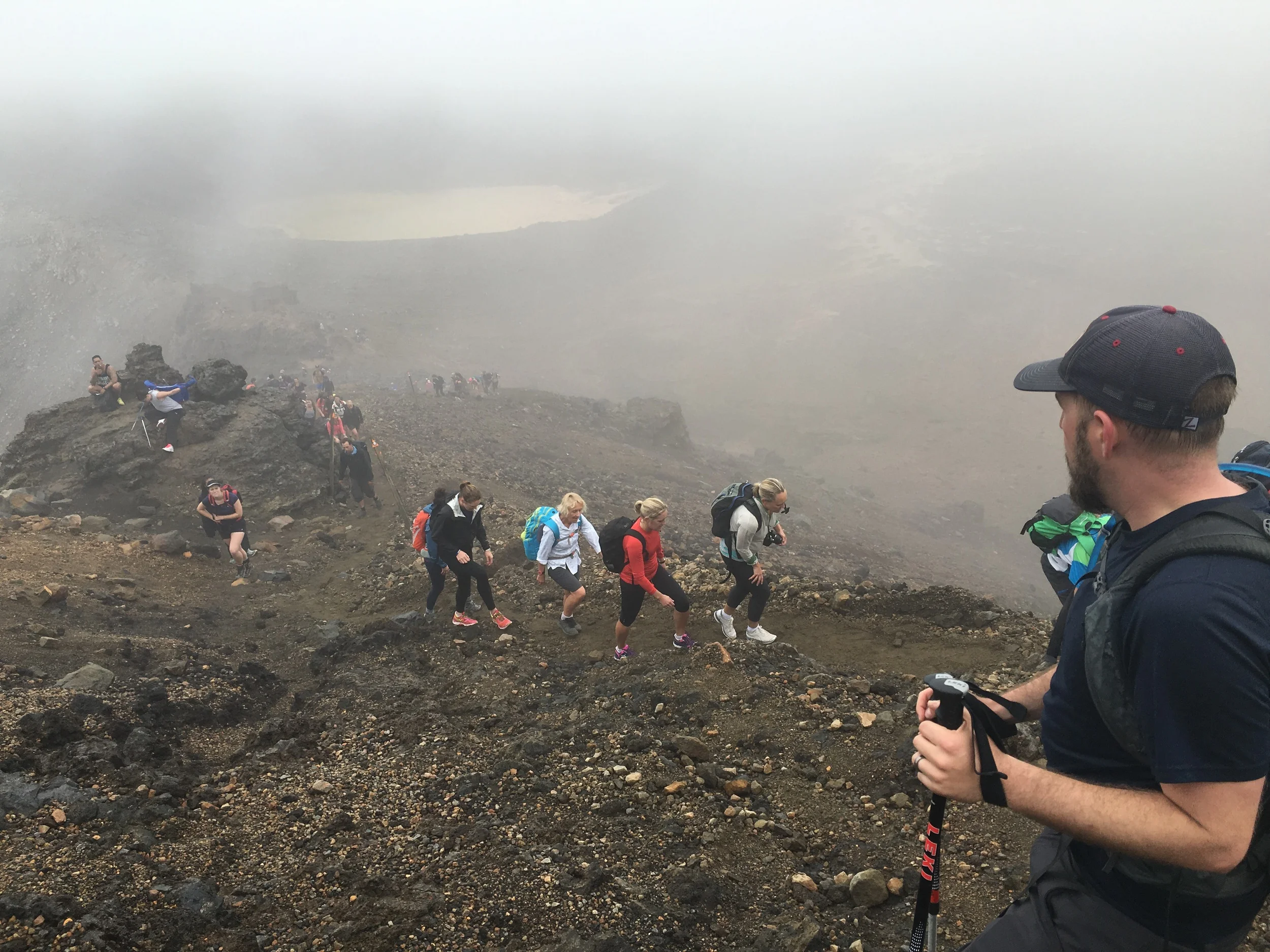 Tongariro Alpine Crossing....a small break in the constant stream of hikers
