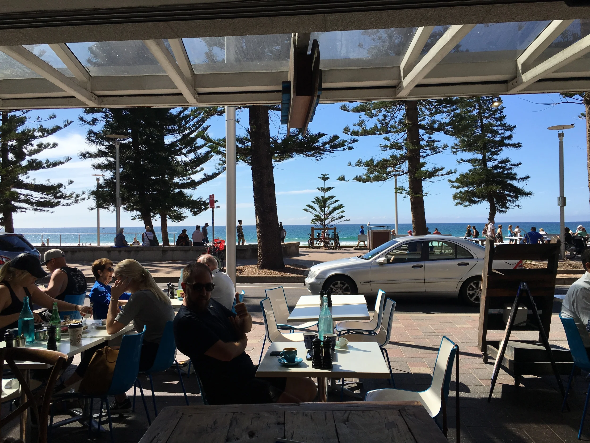Watching manly hockey at Manly Beach