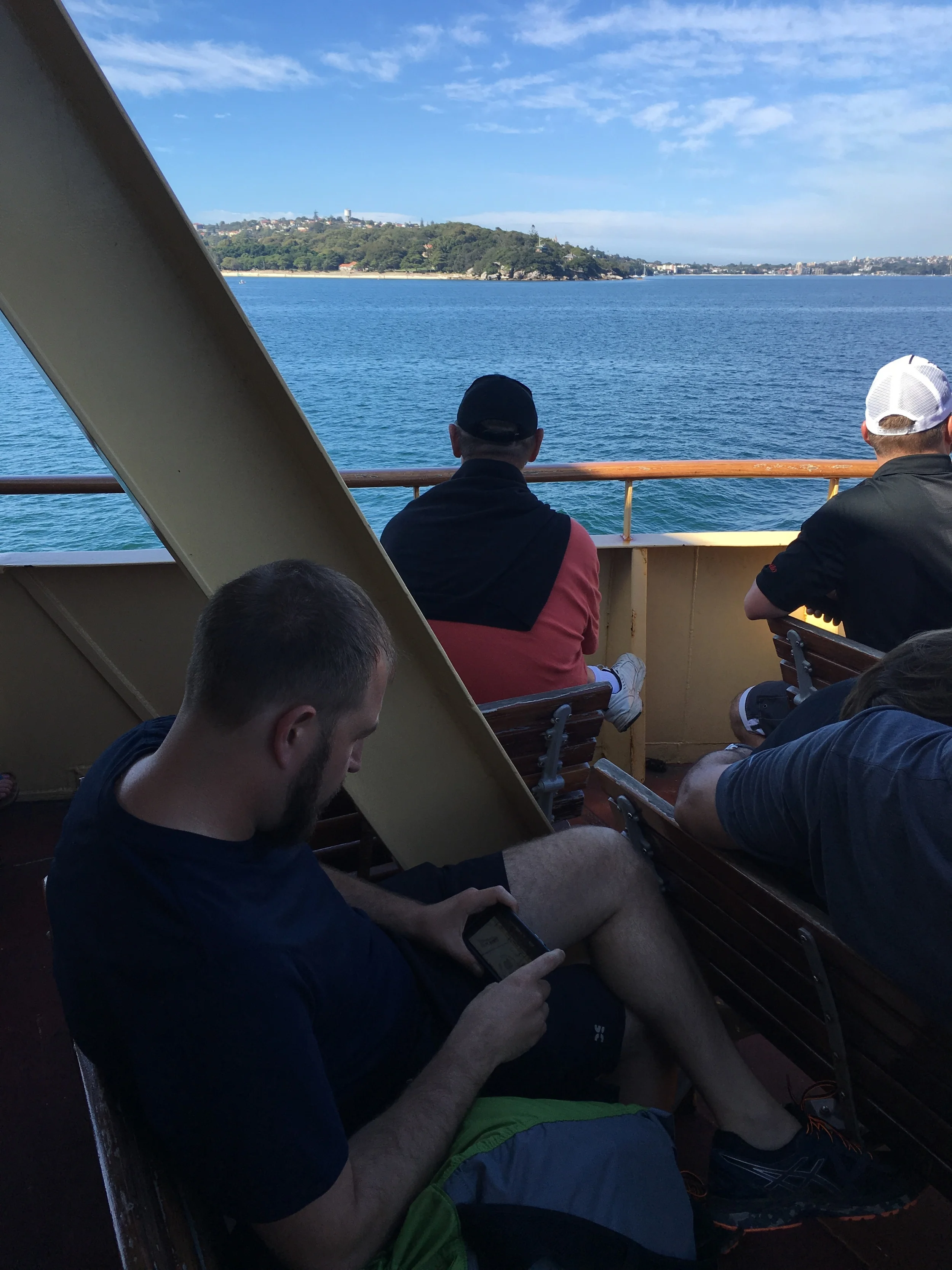 Taking in the sights on the ferry to Manly Beach