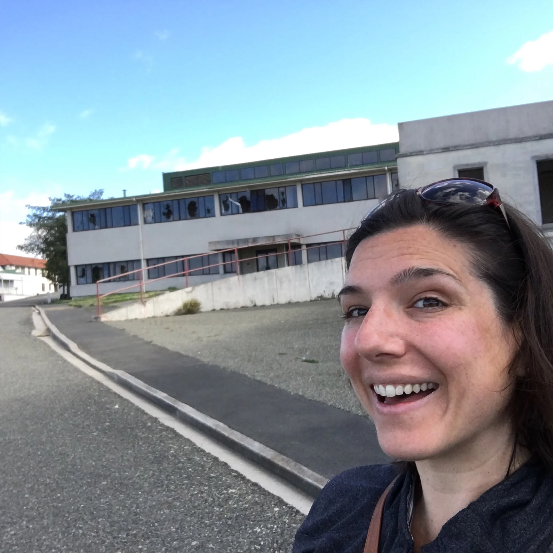 That's my "hope we dont die" face (motel has the red roof just beyond this)