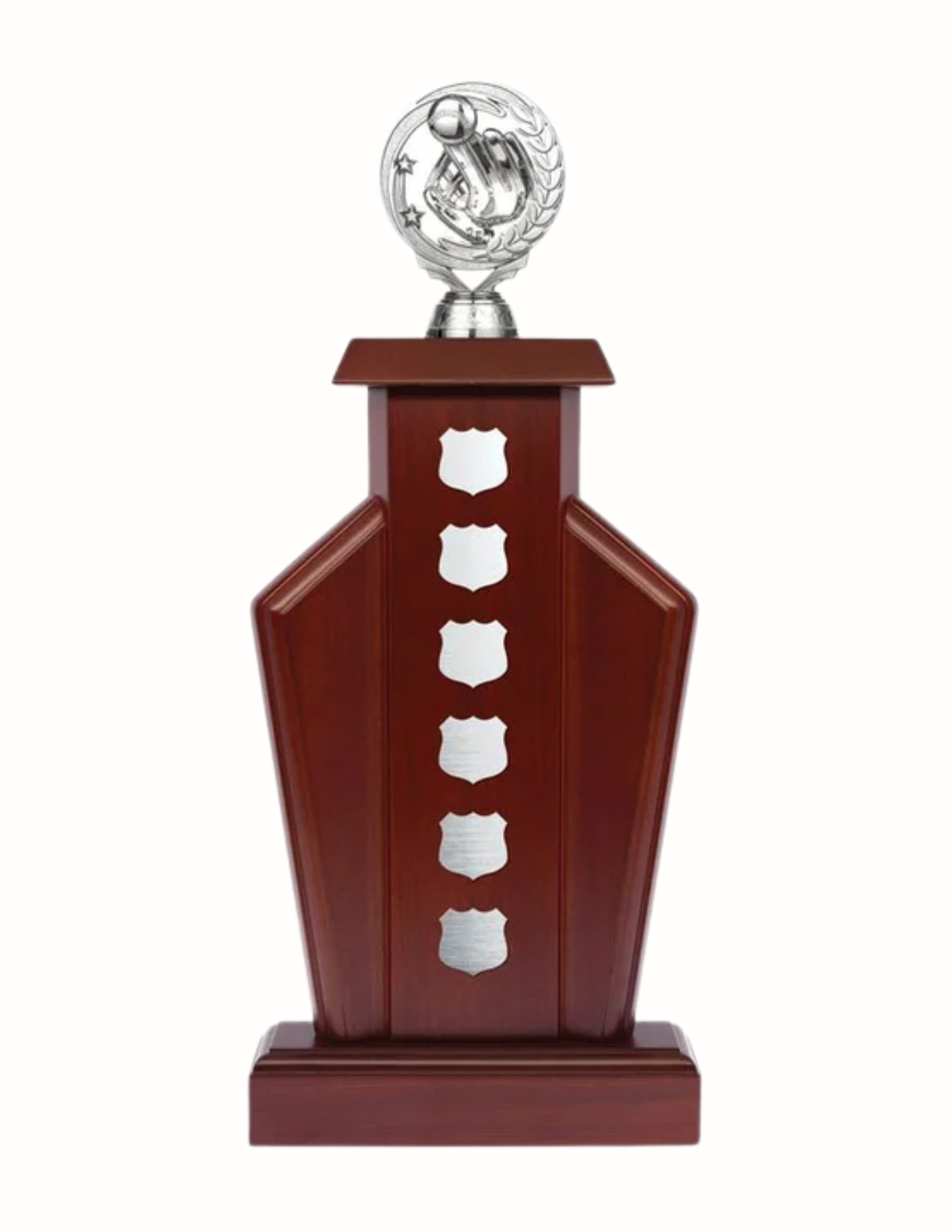 Winged Mahogany Finished Annual Trophy