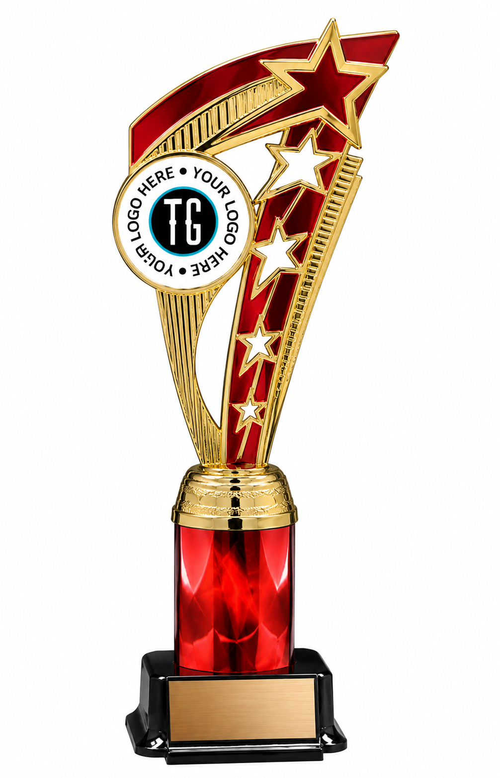 Fire & Ice Wave Volleyball Trophy- 3 Sizes, 3 Colors (Includes Engraving)