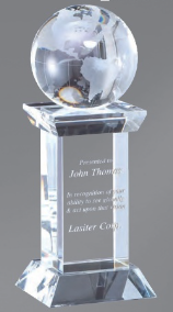 Global Pillar Crystal Award 3.25" x 8.25" (Includes Engraving)