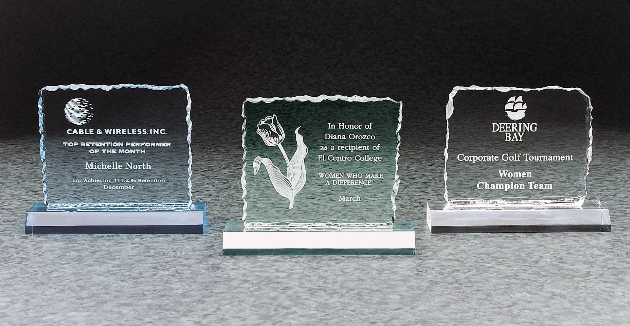 Cracked Ice Acrylic Award- 3 Sizes (2 Custom Options)
