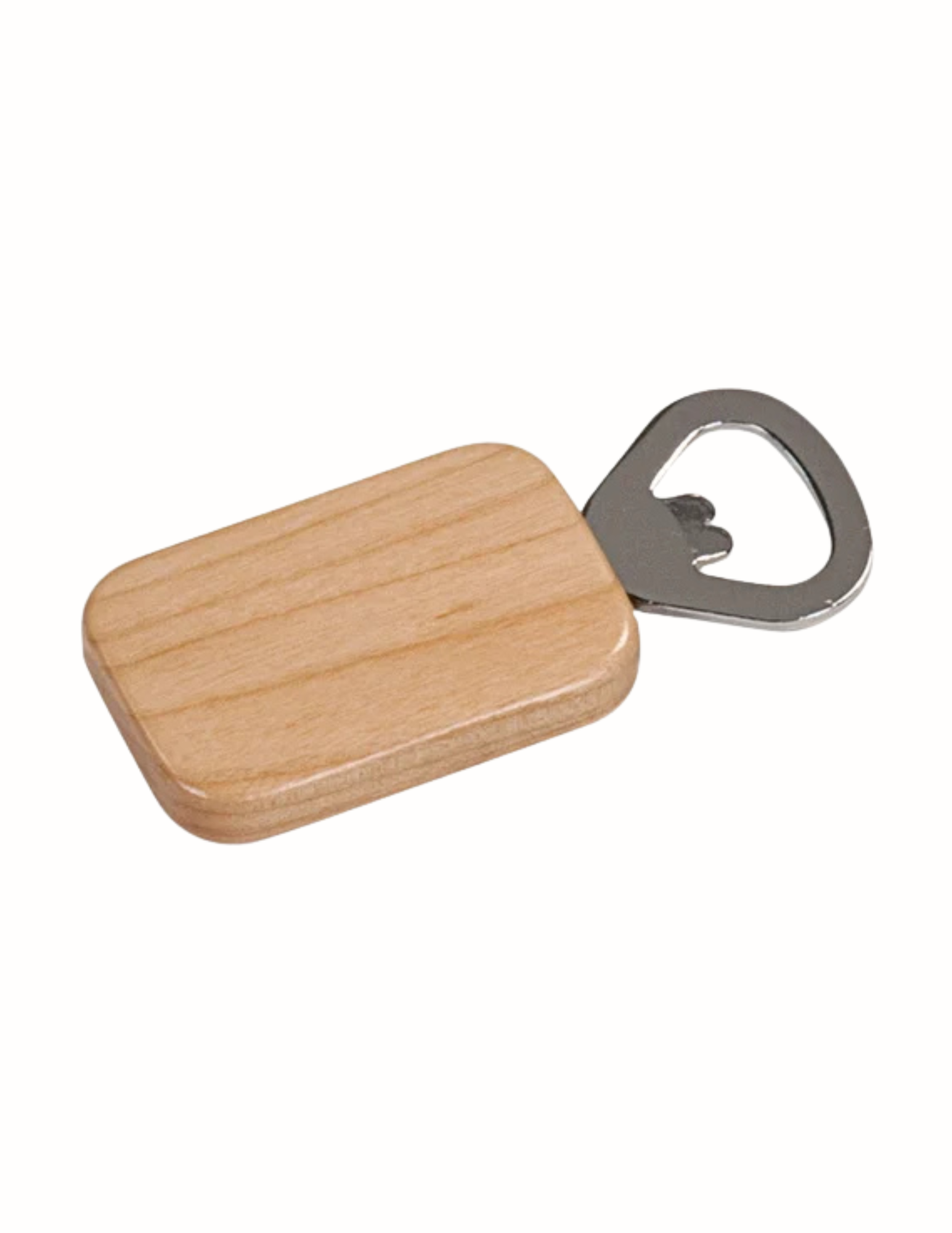 Wood Finish Magentic Rectangle Bottle Opener 1.5" x 2.25"- 2 Colors (includes Engraving)