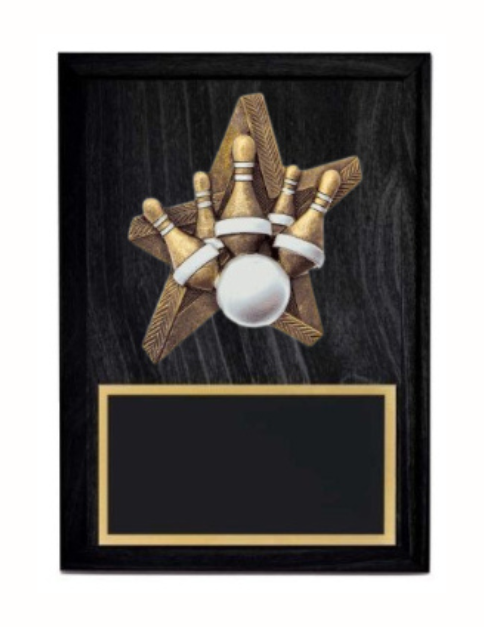 Pro Star 5 Pin Bowling Plaque- 2 Sizes (Includes Engraving)