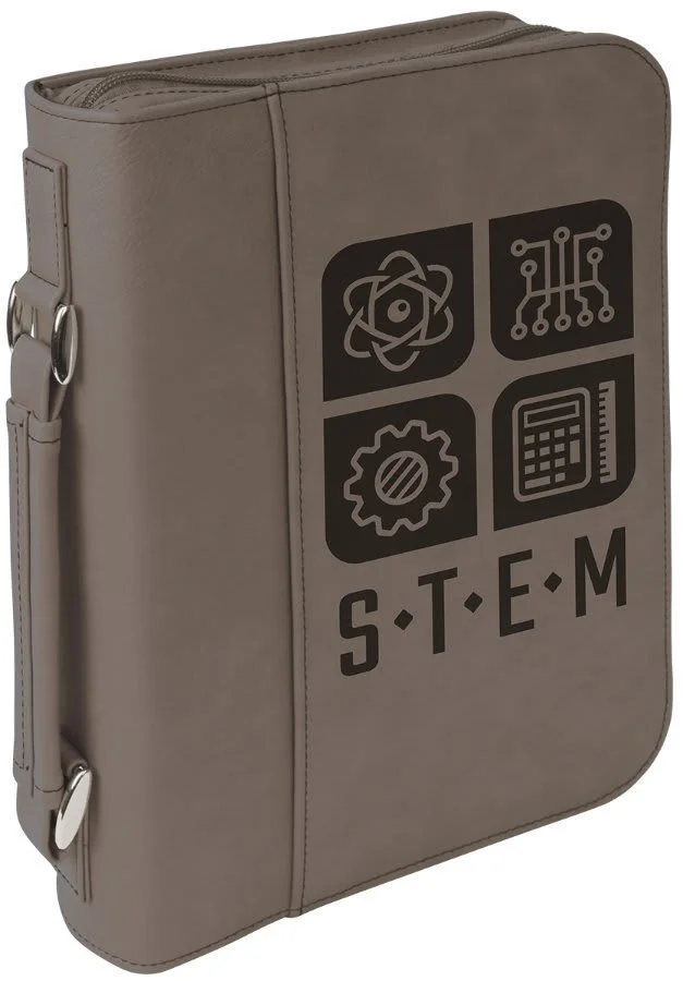 Leatherette Book/Bible Cover with Handle & Zipper-2 sizes, 11 colors (Includes Customization)