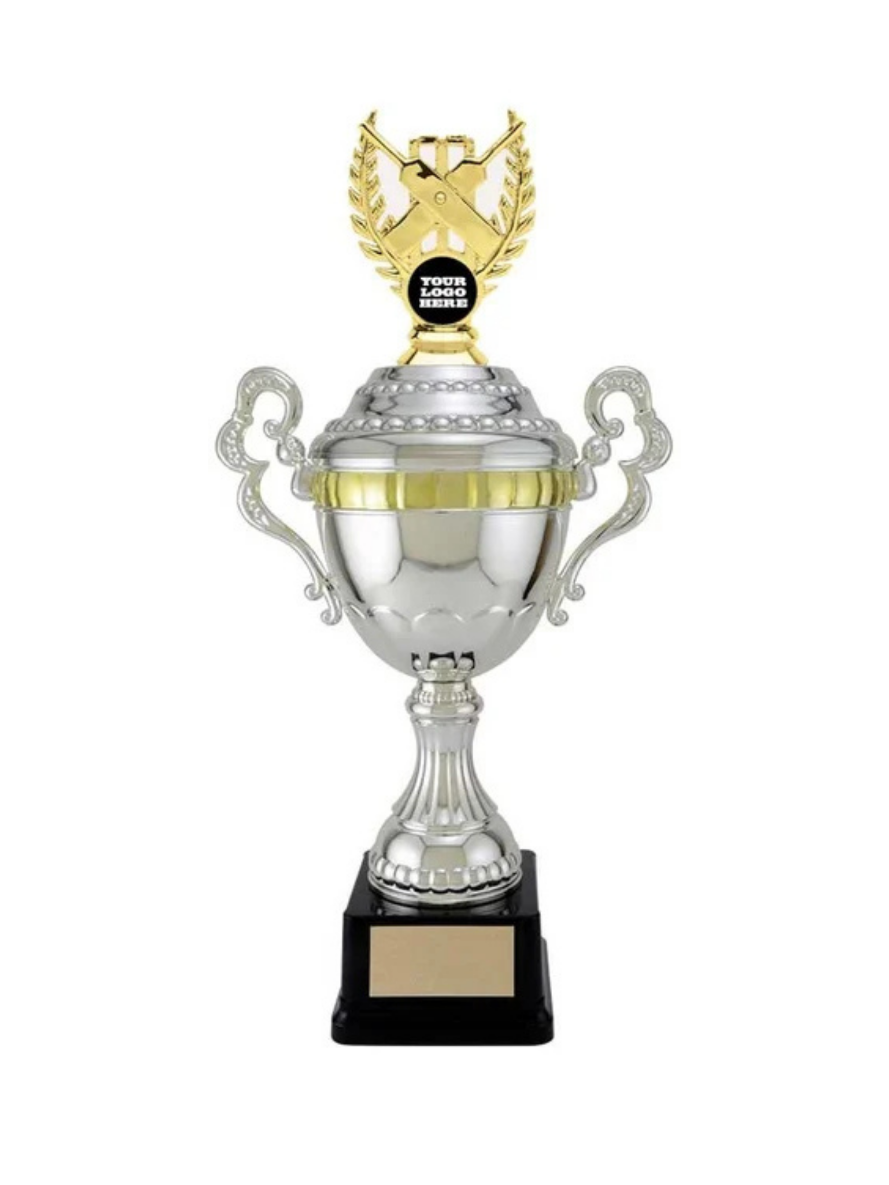 Cricket Bats Silver Plastic Cup Trophy- 5 Sizes (Includes Engraving)
