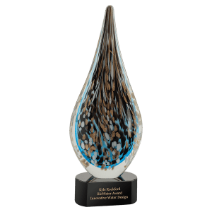 15.5" Multi-Color Hollow Raindrop Art Glass Award (Includes Engraving)