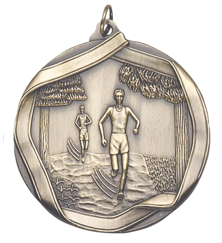 Ribbon Border Cross Country Medal 2.25" (Includes Ribbon)