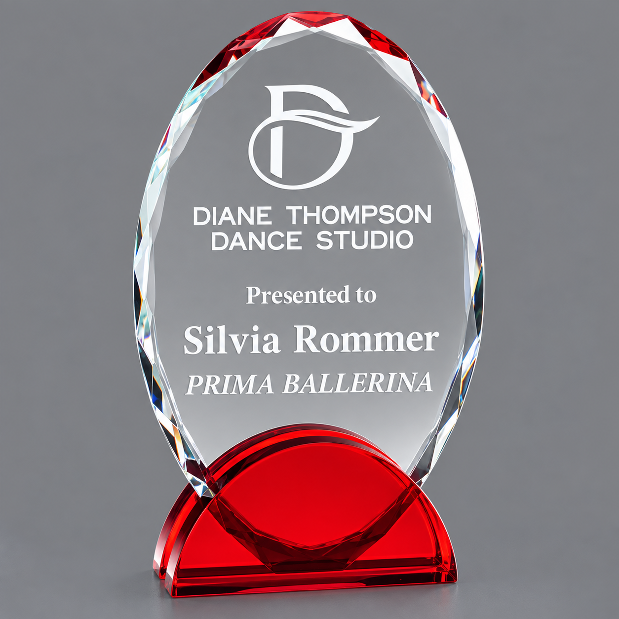 The Kelowna Red Crystal Award- 3 Sizes (Includes Engraving)