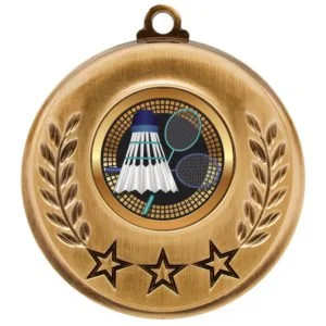 Spectrum Badminton Medal- 2 Sizes (Includes Ribbon)