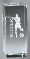 Male Soccer Collegiate Crystal Award 4.5" x 2" (Includes Engraving)