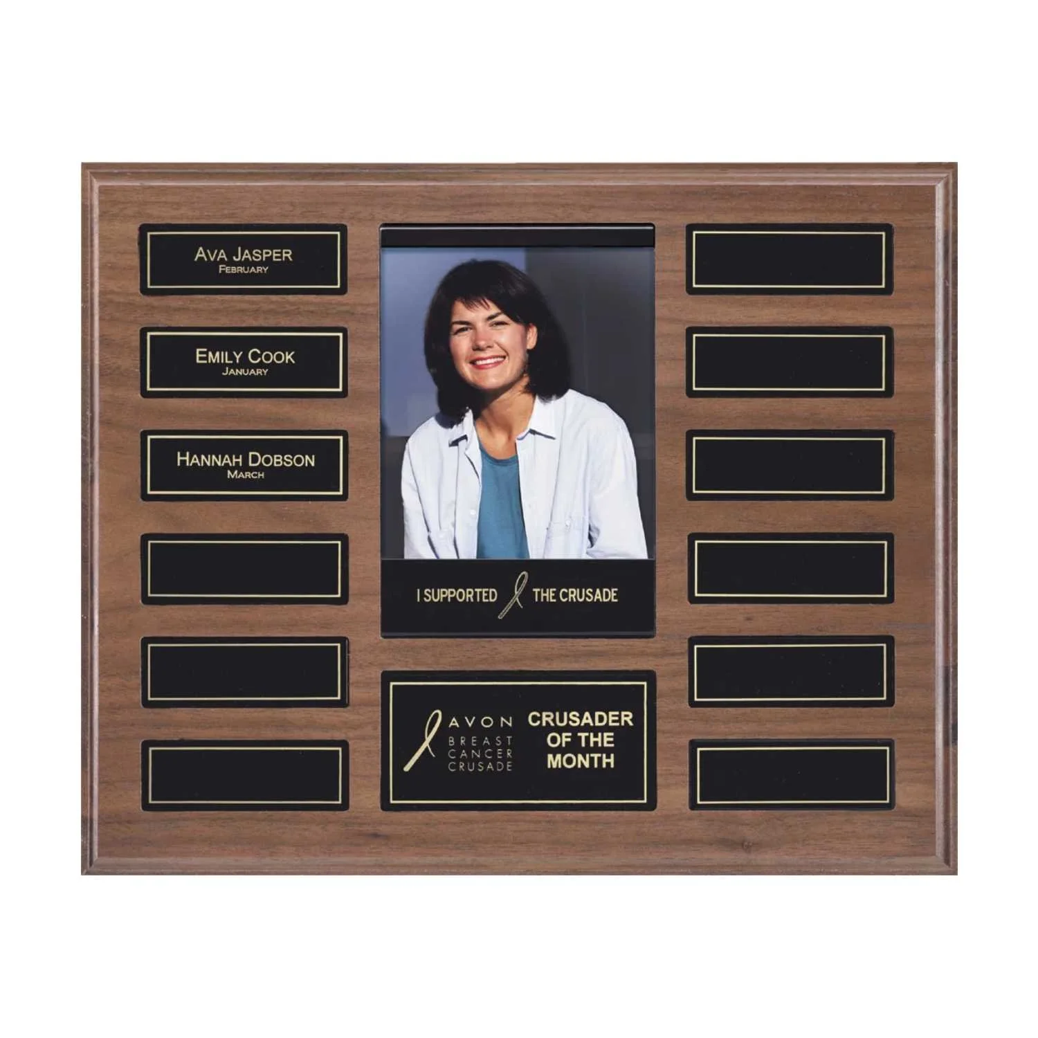 Walnut Series Pocket Plaque 10.5x13" - Perpetual Plaque (Includes Header- 2 Custom Options)
