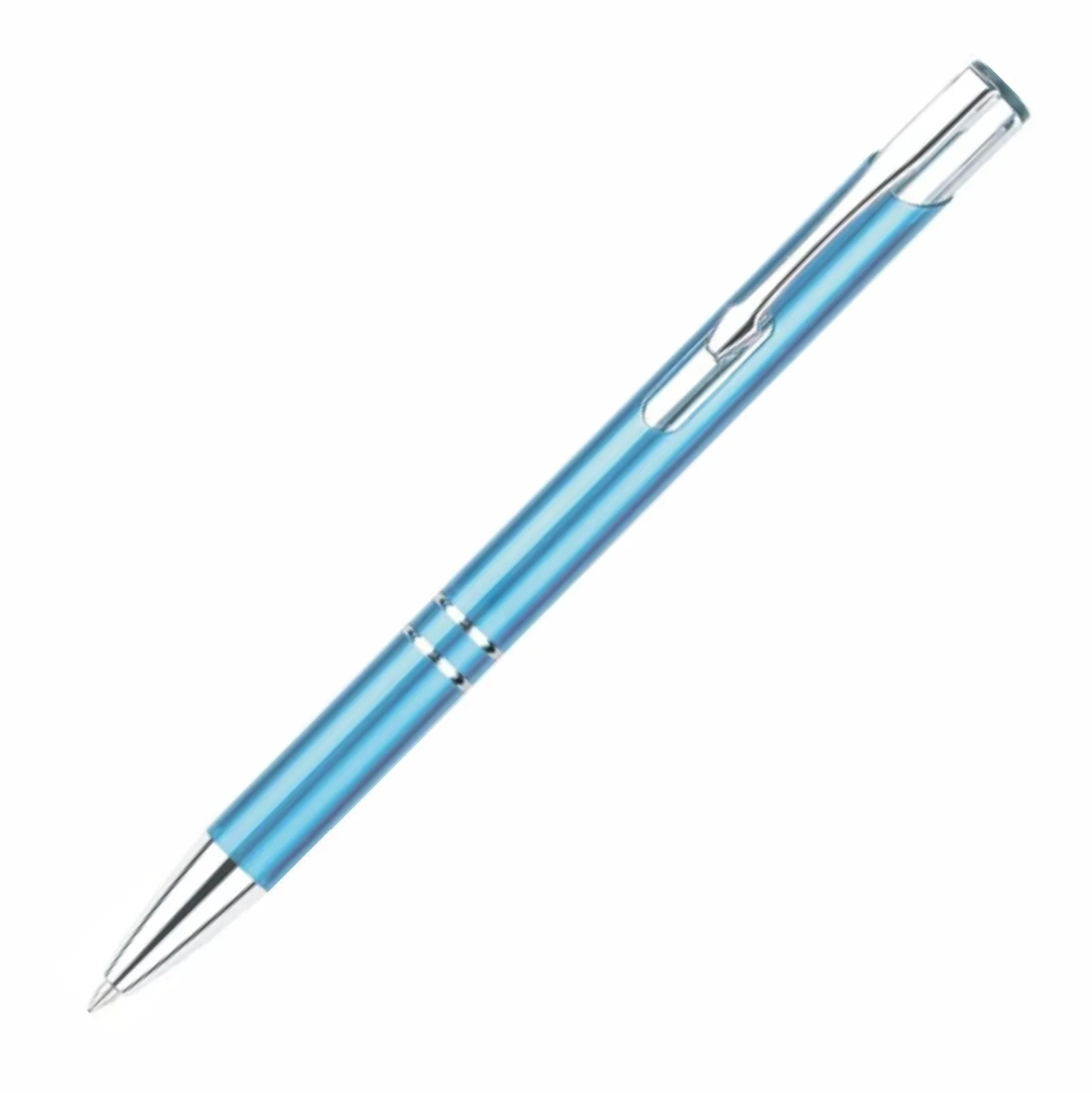 Double Ring Metal Light Blue Pen (Includes Engraving)