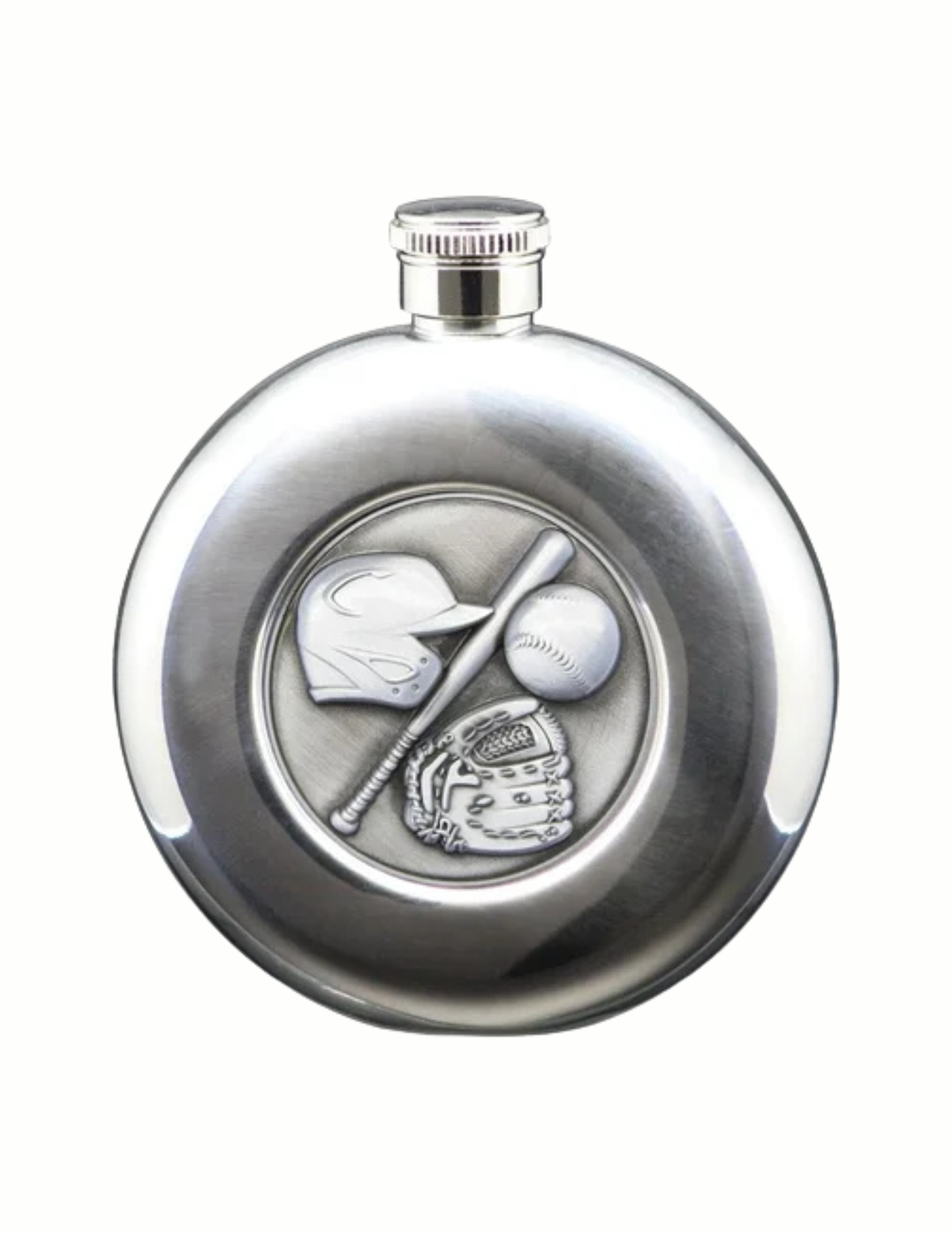 Silver 5 oz Stainless Steel Sports Flask- 16 sports (Includes Engraving)