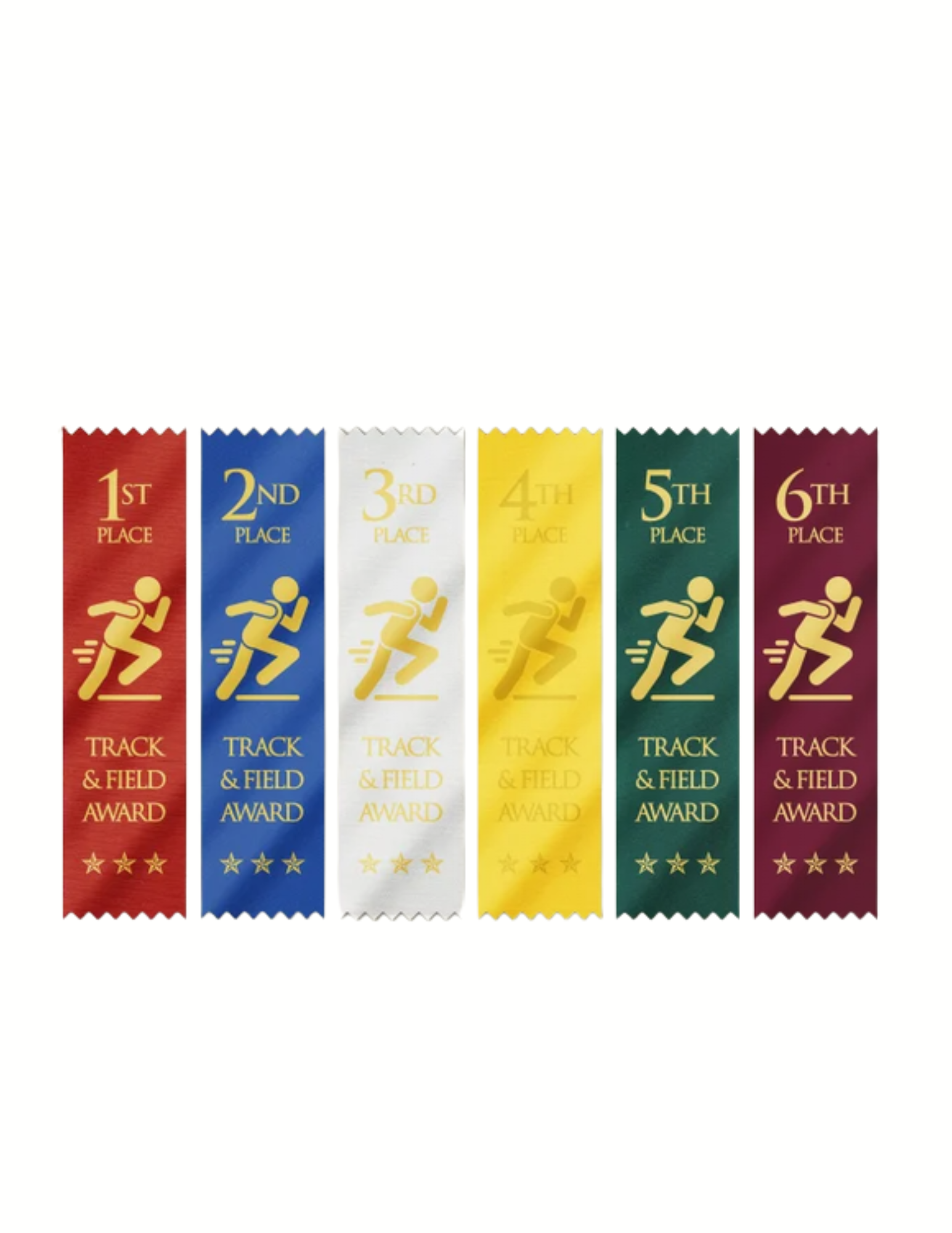 Assorted Track Ribbons 7" - Pick your Placing