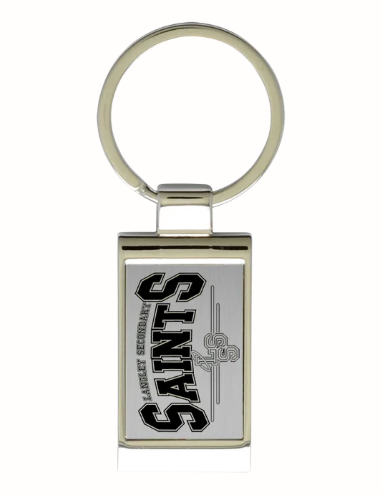 Zinc School Rectangle Key Chain