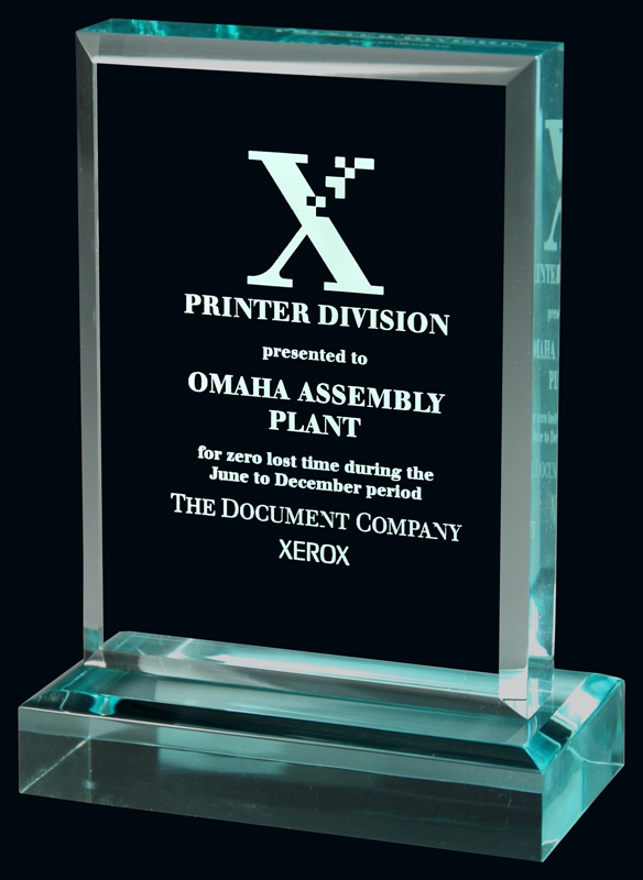 Jade Acclaim Acrylic Award 3 Sizes (2 Custom Options)