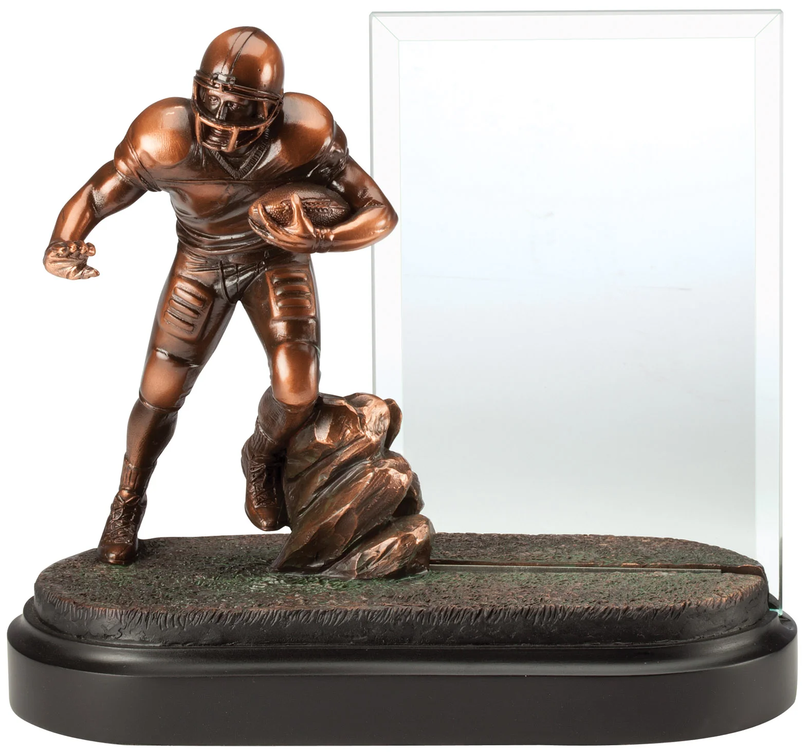 Bronze Football Resin with Engraving Glass 7" (Includes Engraving)