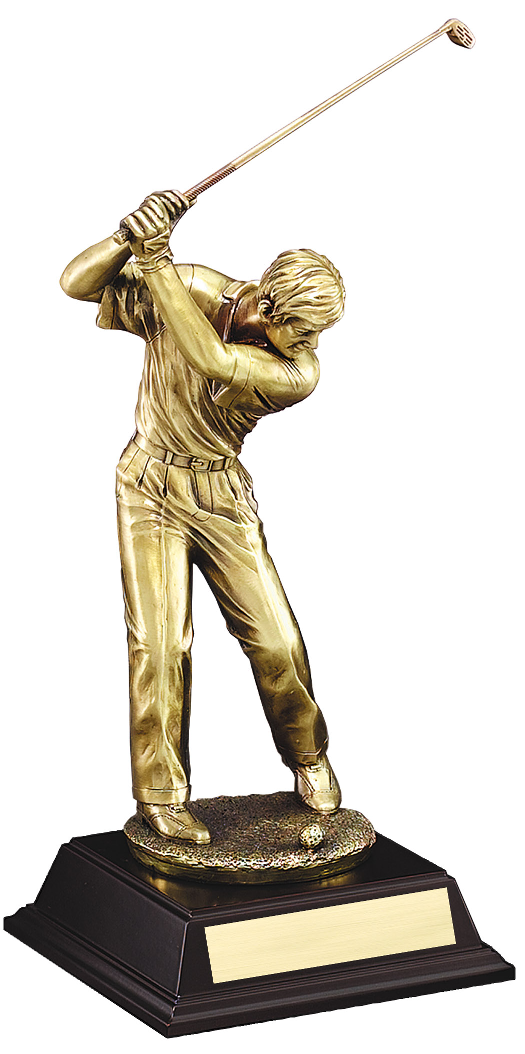 Elegant Majestic Gold Golf Sculptures- 3 Sizes (Includes Engraving)