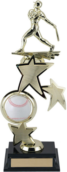 Spinning Sport Series 12.5" Baseball Trophy (Includes Engraving)