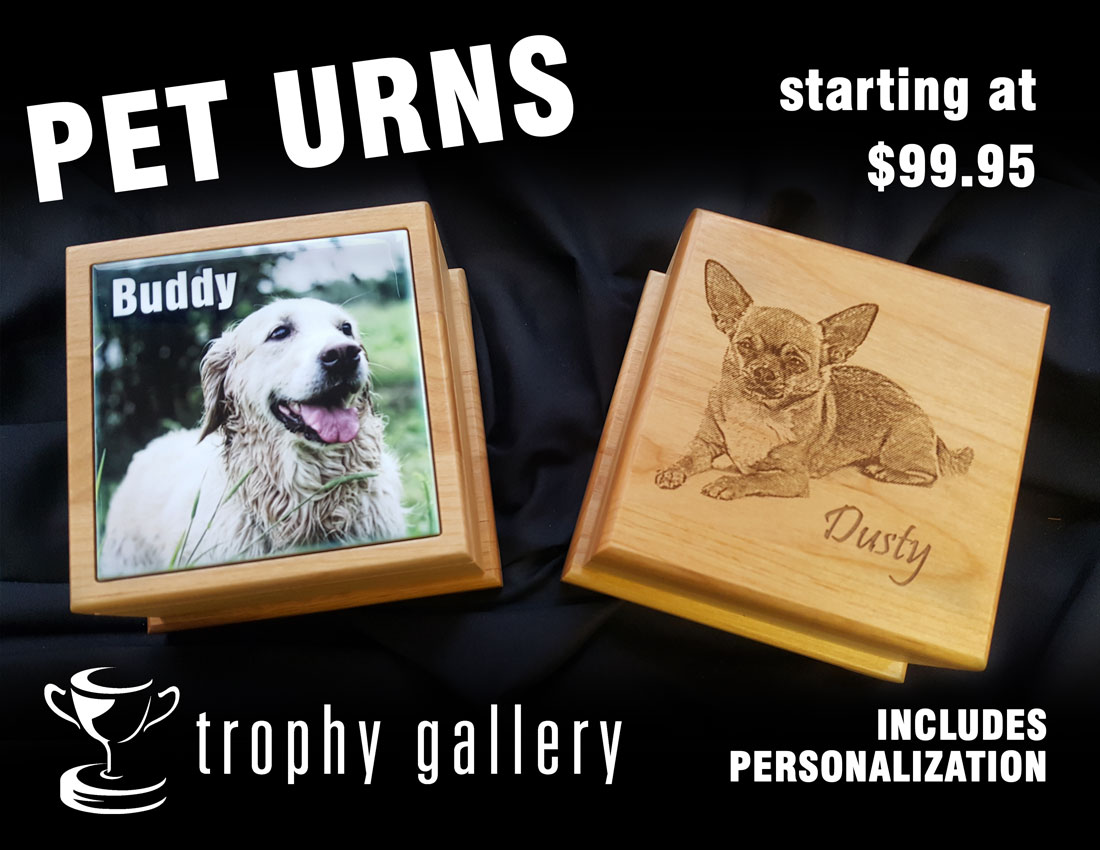 PET URNS - FULL COLOR &amp; RED ALDER WOOD