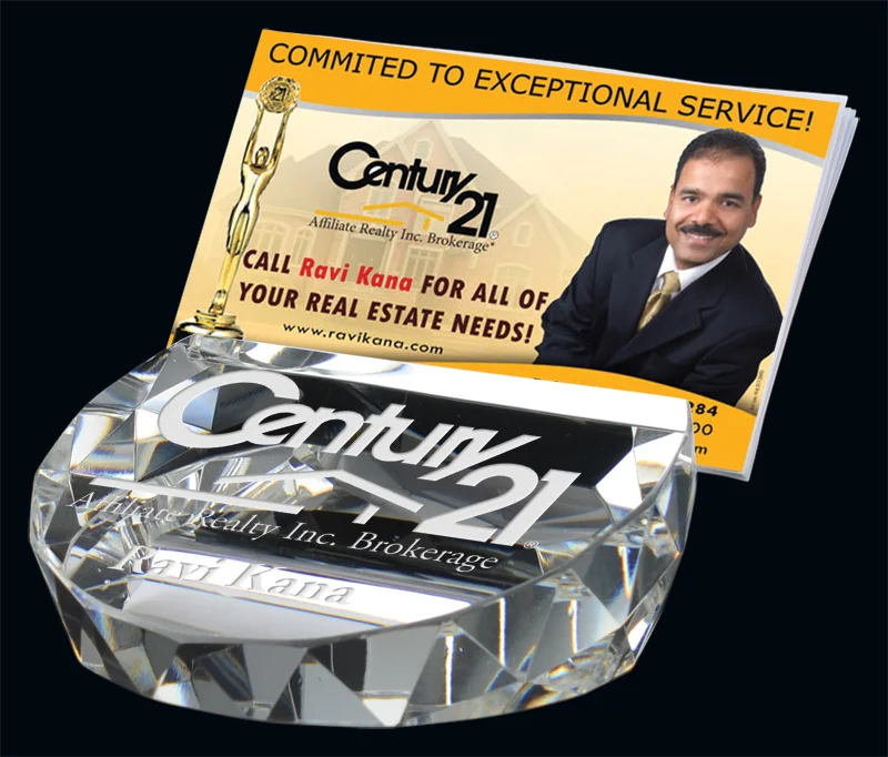 Rundle Crystal Business Card Holder 3.375" (Engraving Included)