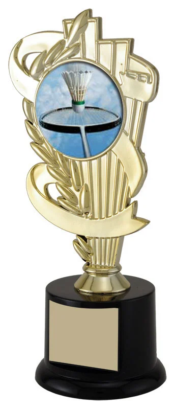 Ribbon Badminton Trophy 8" (Includes Engraving)