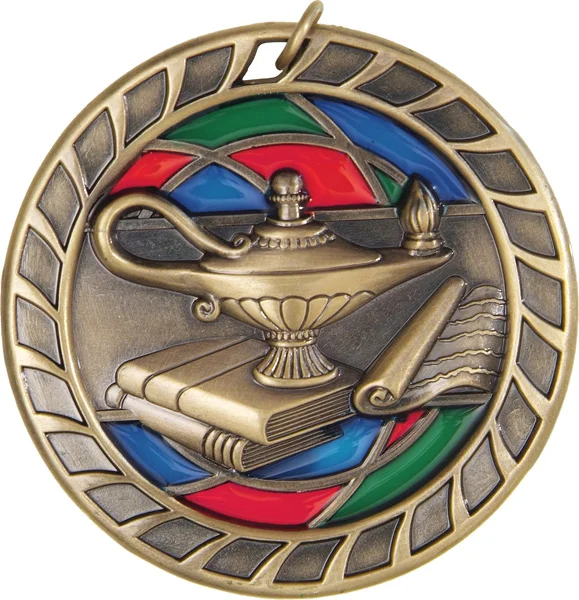 Knowledge Academic Stained Glass Medal 2.5" (Includes Ribbon)