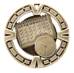 Varsity Perfect Attendance Medal 2.5" (Includes Ribbon)