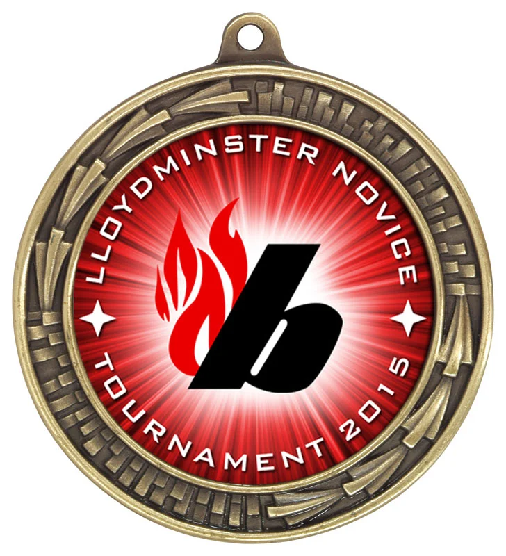 2.75" Filigree Medal Hockey Insert with ribbon