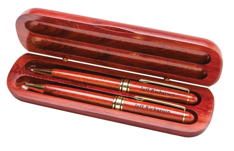 Timberland Rosewood Double Pen or Pencil Box (Includes Engraving)