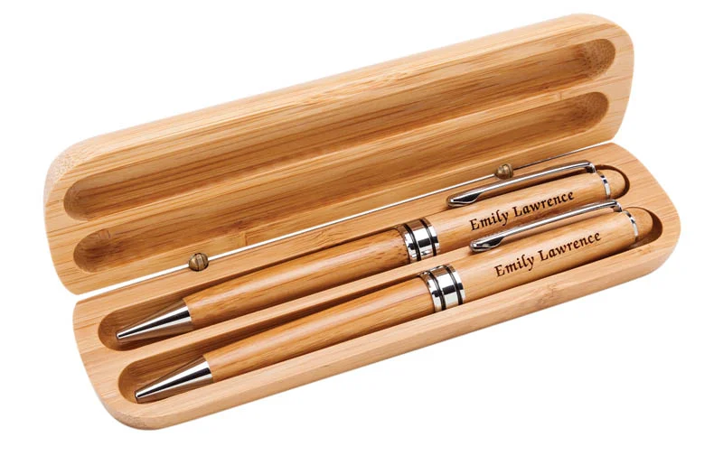 Timberland Bamboo Double Pen or Pencil Box (Includes Engraving)