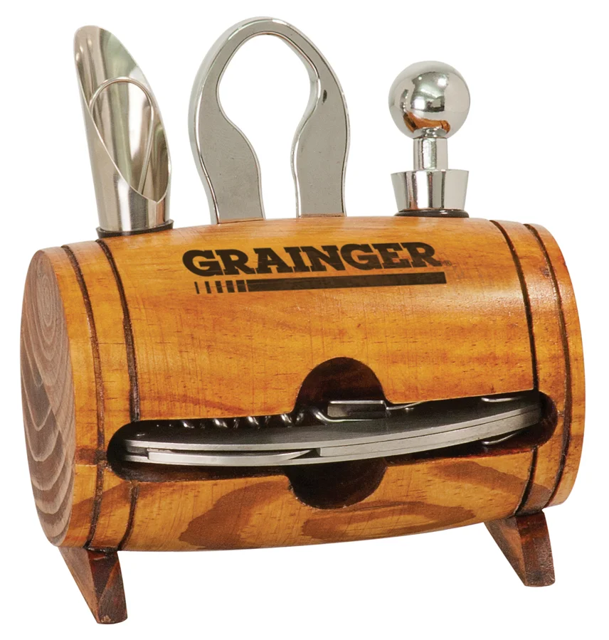 Barrel 4 Piece Wine Tool Set 5.125" x 5.25" (Includes Engraving)