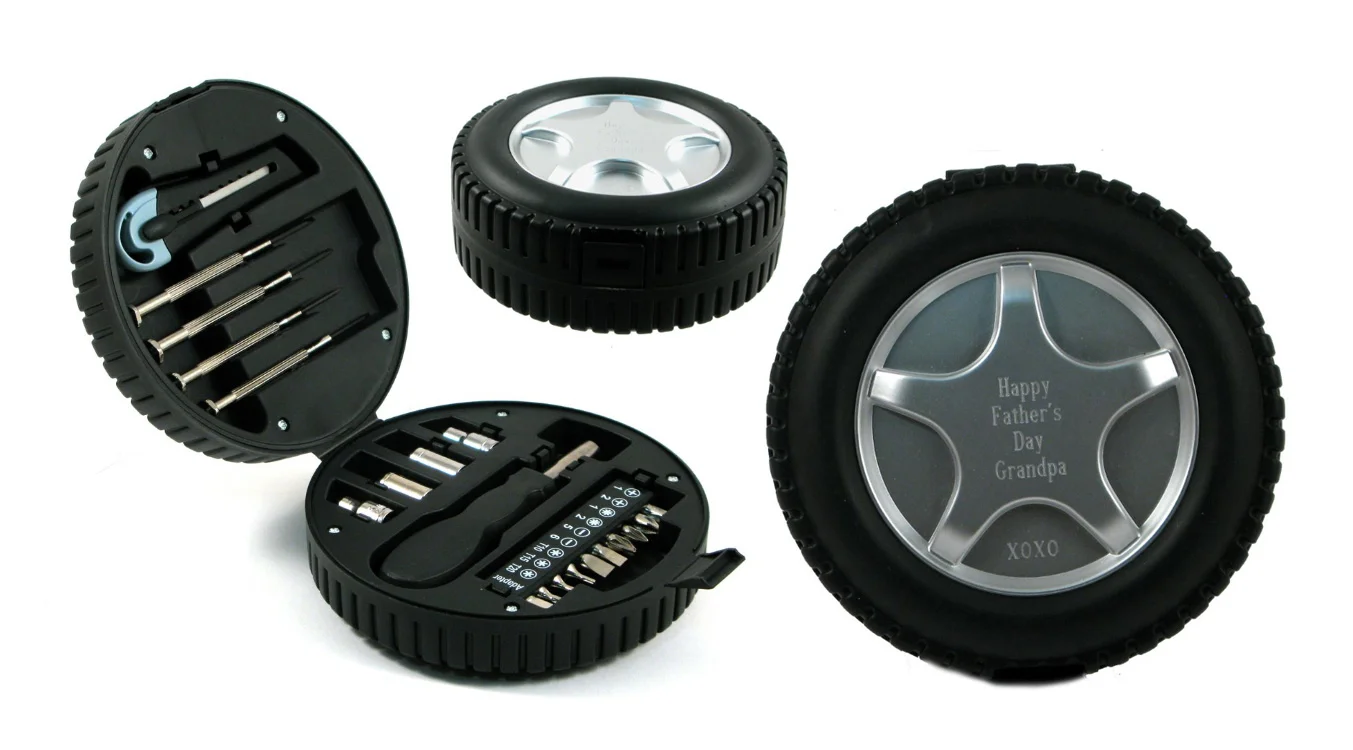 20 Piece Tool Tire Kit Case 5.25" x 2.25" x 5.25" (Includes Engraving)