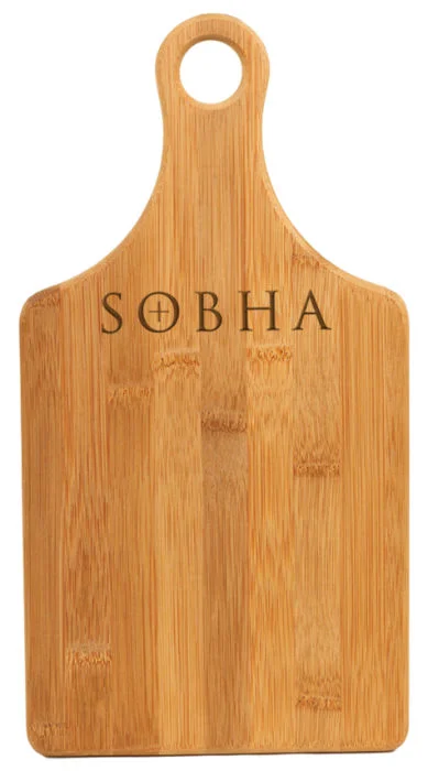13.5" x 7" Bamboo Paddle Shape Cutting Board (Includes Engraving)
