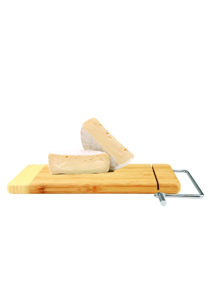 Bamboo Rectangle Cutting Board with Metal Cheese Cutter 12"x6" (Includes Engraving)