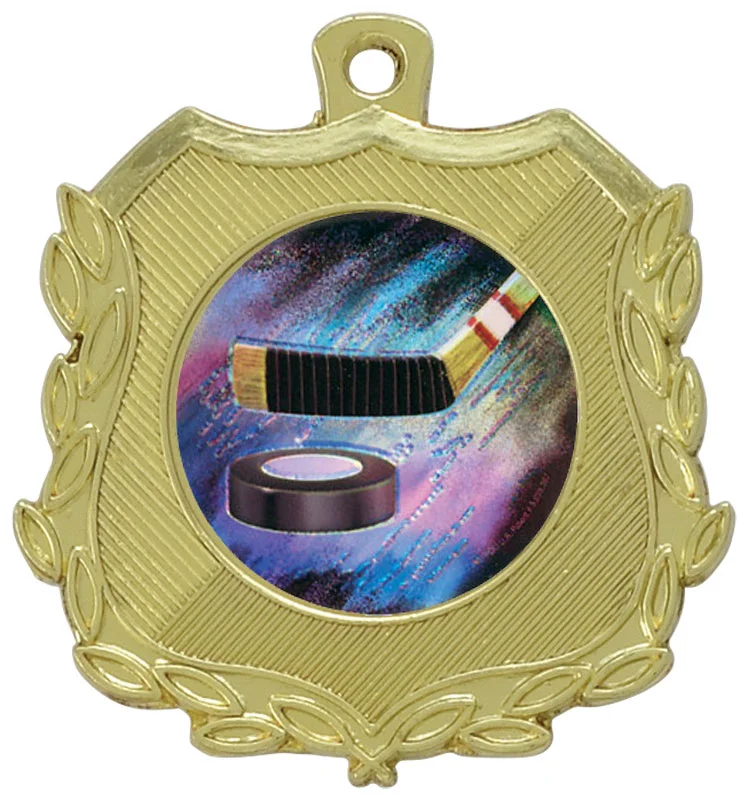 Shield Hockey Medallion 1.125" (Includes Ribbon)